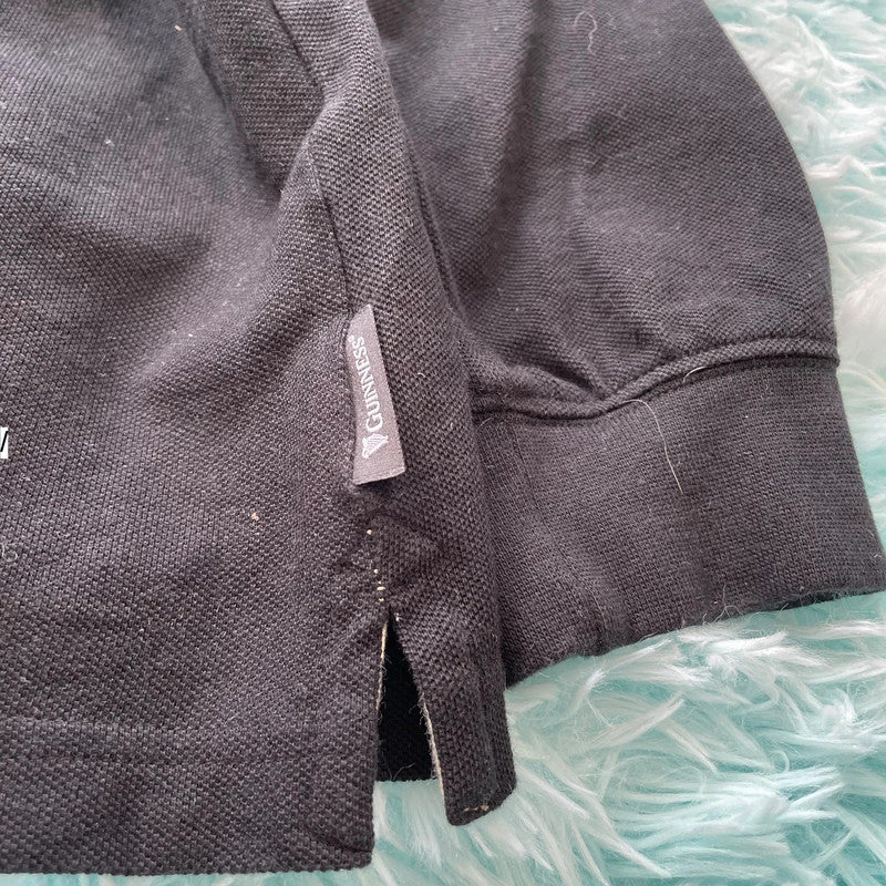 Black Guinness Polo Shirt Long Sleeve - XXL