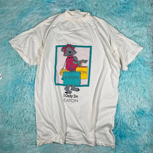 Vintage 90s Eaton Shopping Graphic T Shirt - XL