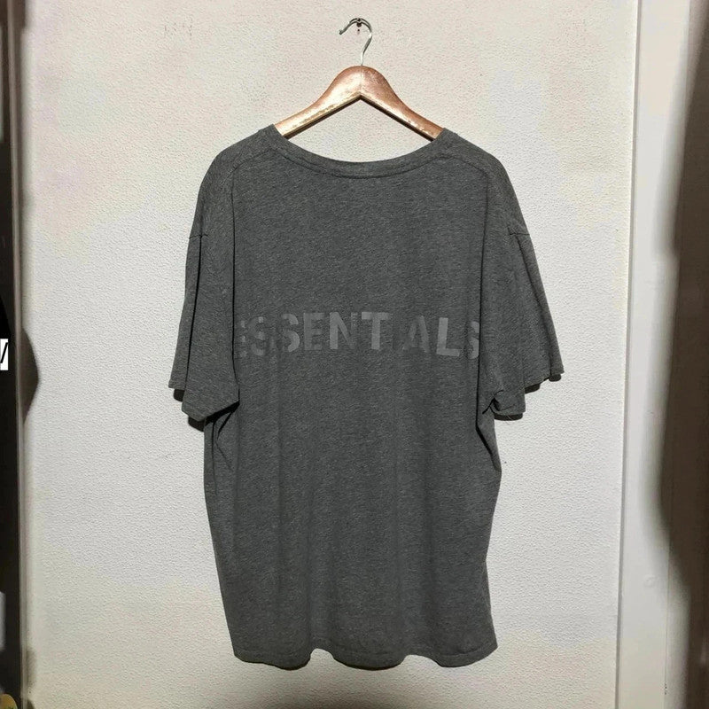 Grey Fear of God Essentials T Shirt Reflective Print - Large