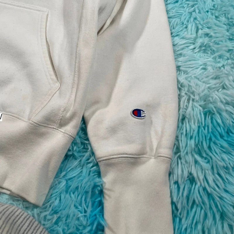 White Champion Reverse Weave Hoodie - Medium