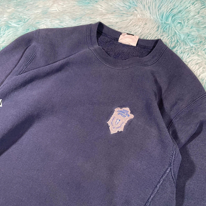 Vintage 90s Navy Police Sweatshirt - Large