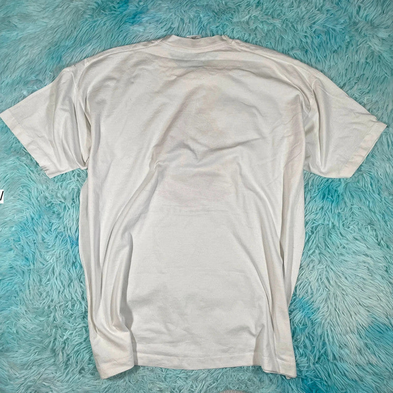 Vintage 90s White Graphic T Shirt - XXL