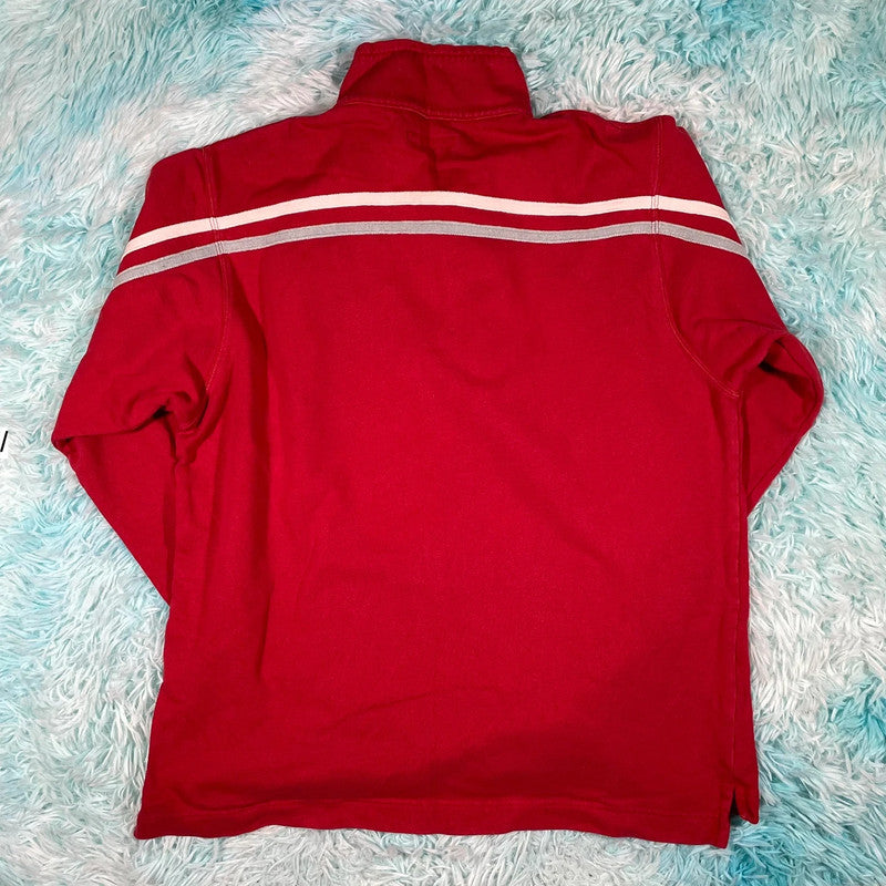 Vintage Red White Stuff 1/4 Zip Sweatshirt - Medium