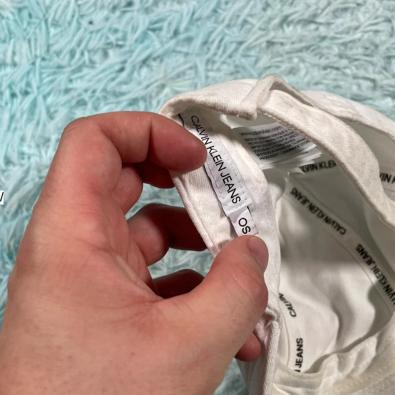 White Calvin Klein Cap Logo