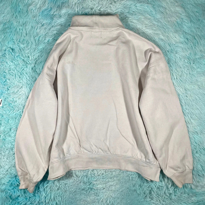 Cream White Stussy Roll Neck Sweatshirt - Large