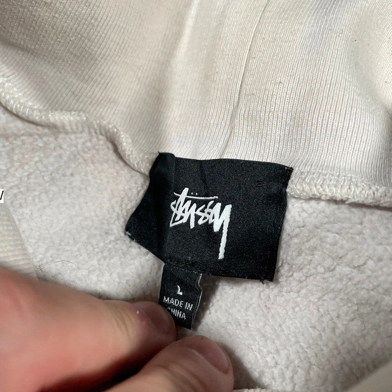 Cream White Stussy Roll Neck Sweatshirt - Large