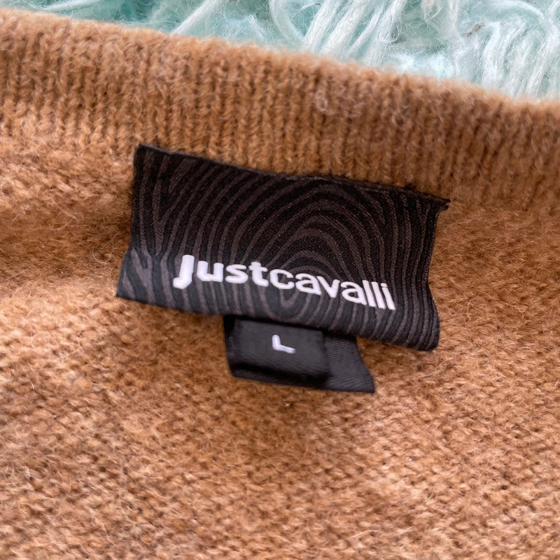 Brown Just Cavalli Long Knitted Jumper - Large