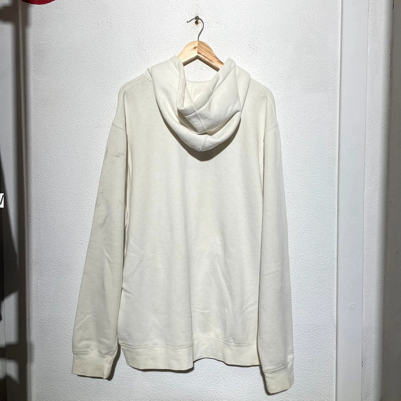 Cream White Stussy Hoodie Spellout - XL