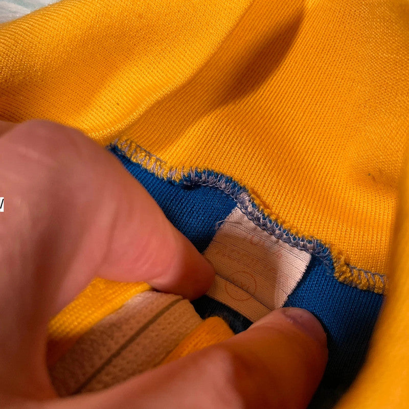 Vintage 80s Blue & Yellow AC Cologna Veneta Track Jacket - XXL