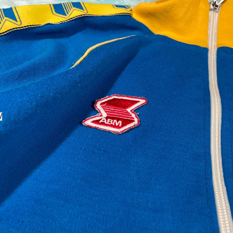 Vintage 80s Blue & Yellow AC Cologna Veneta Track Jacket - XXL