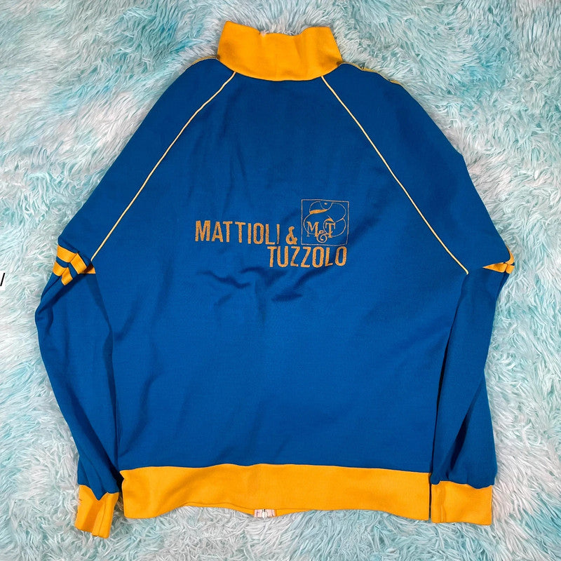 Vintage 80s Blue & Yellow AC Cologna Veneta Track Jacket - XXL