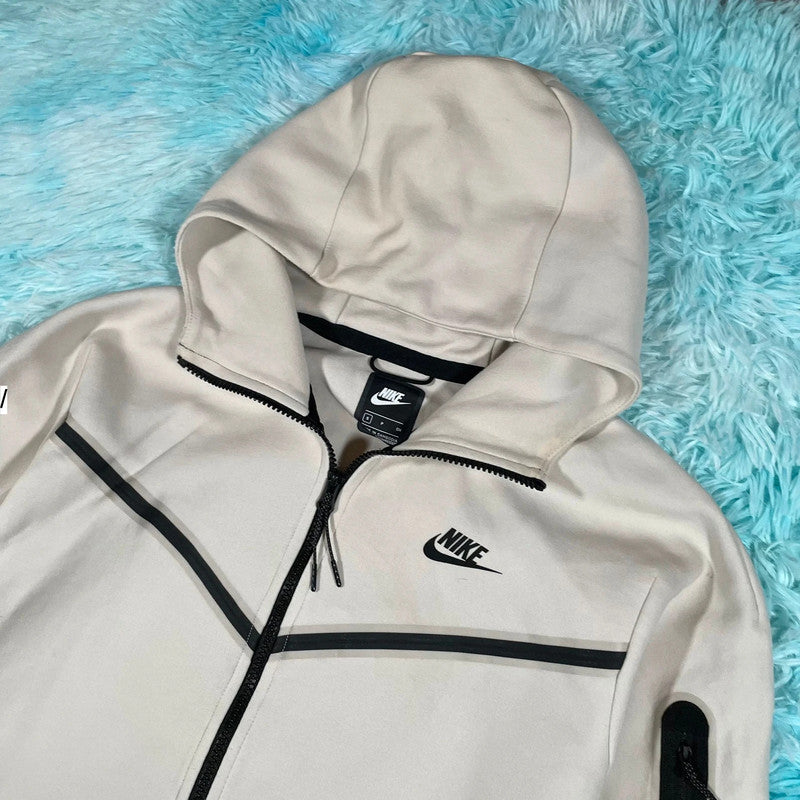 Cream Nike Tech Fleece Hoodie - Small