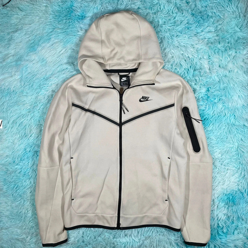 Cream Nike Tech Fleece Hoodie - Small