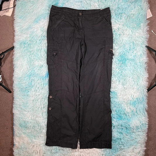 Vintage Black Cargo Trousers M&S - Size 14