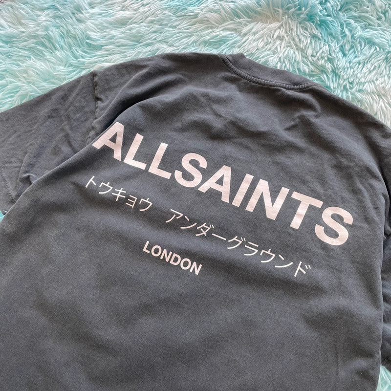 Dark Grey AllSaints Graphic T Shirt - Small