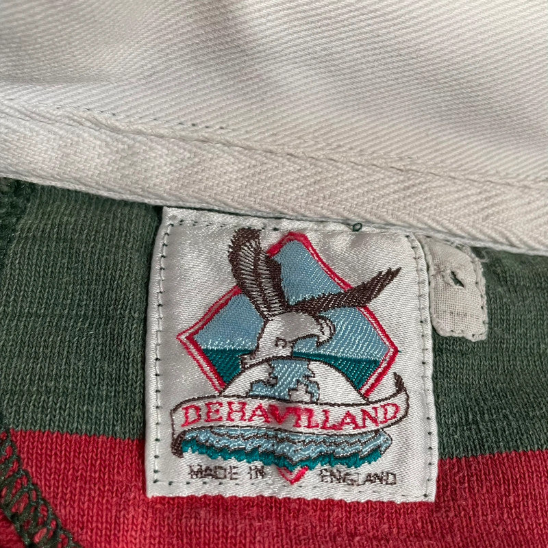Vintage 90s Green & Red Striped Rugby Shirt - XL