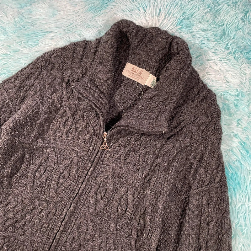 Grey Arran Knit Jumper Dress - XXL
