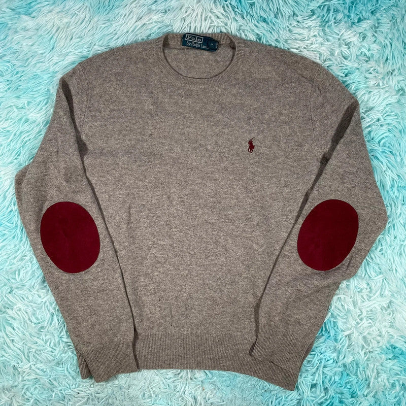 Grey Polo Ralph Lauren Wool Jumper - Medium