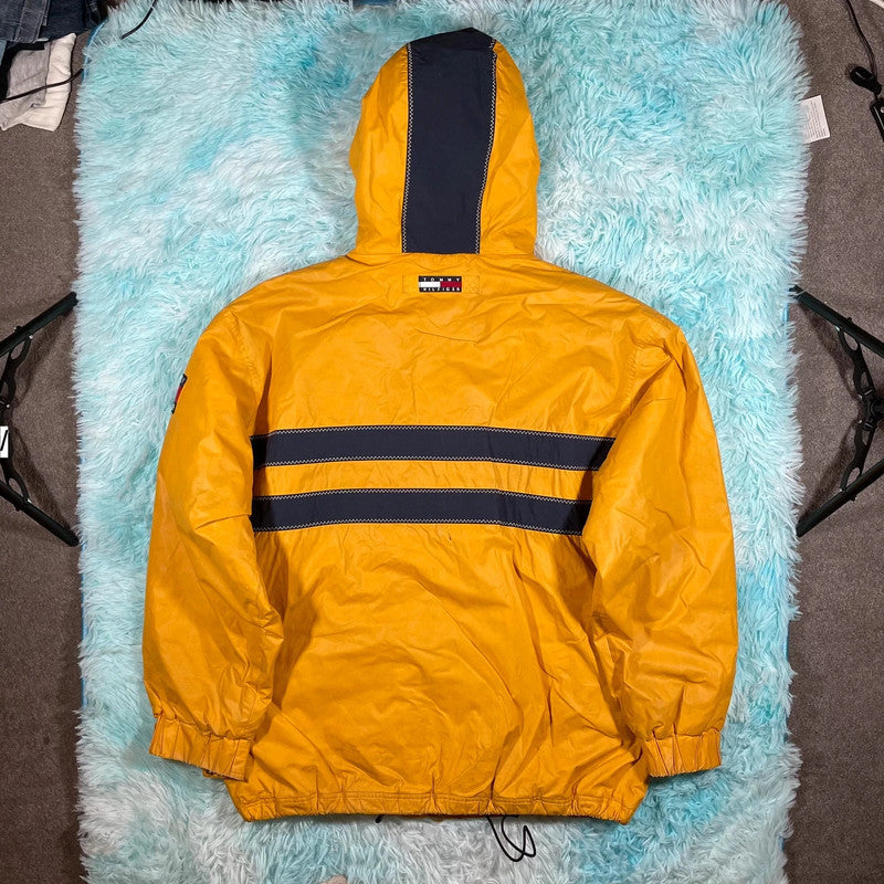 Vintage 90s Yellow Tommy Hilfiger Fleeced Jacket - Large