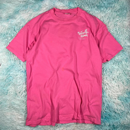 Vintage 90s Pink Female Fitness Graphic T Shirt - XXL