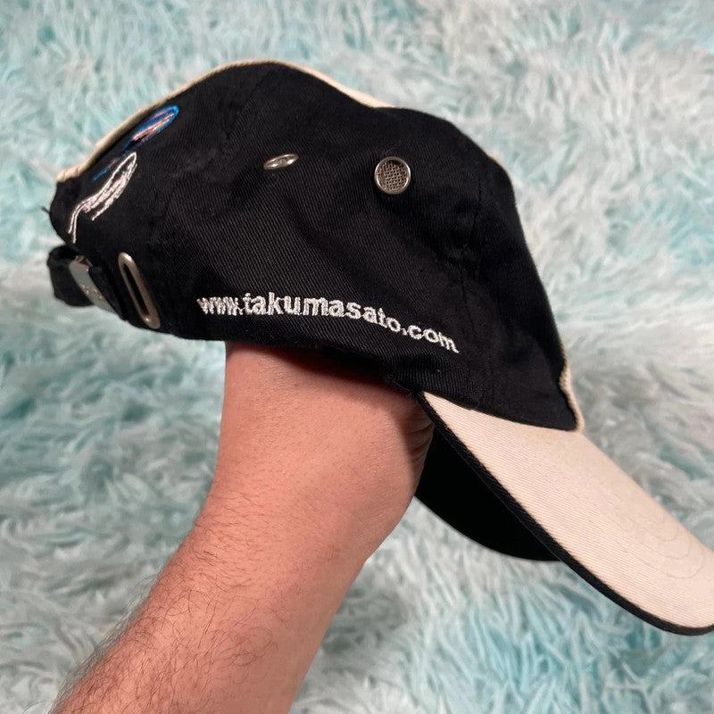Vintage Black & White Honda Racing Cap