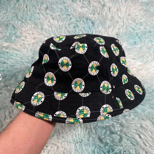 Vintage Black Cross Colours Bucket Hat