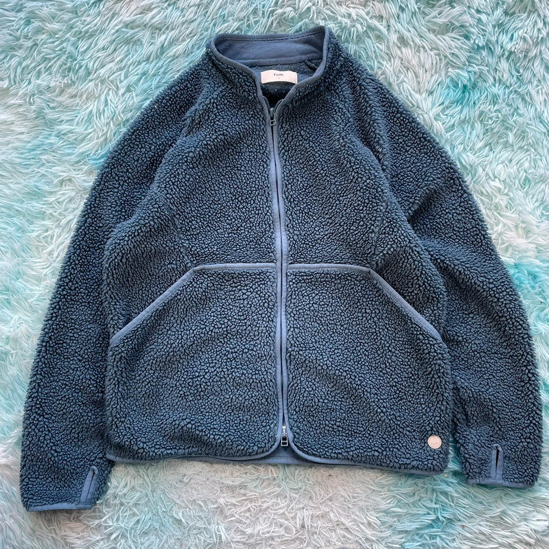Blue Folk Fleece Jumper Sherpa Full Zip - Large