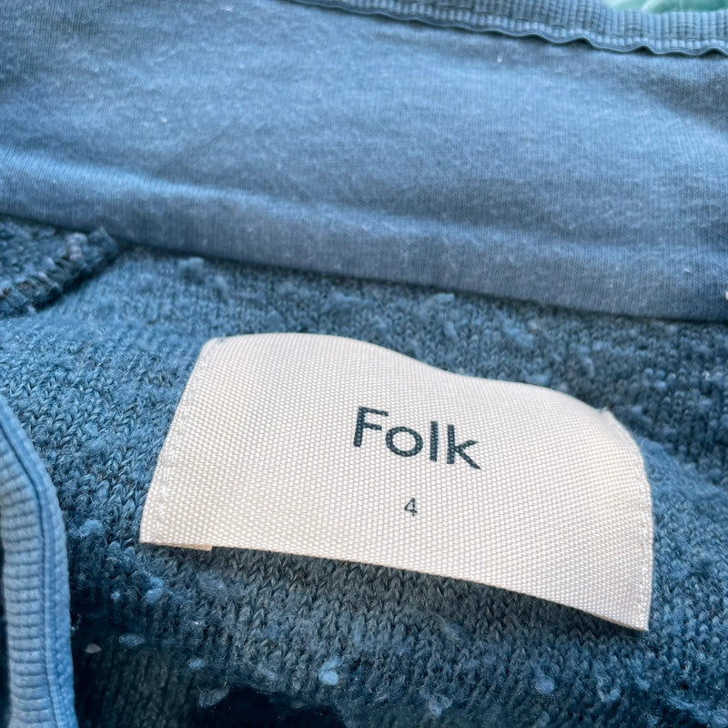 Blue Folk Fleece Jumper Sherpa Full Zip - Large