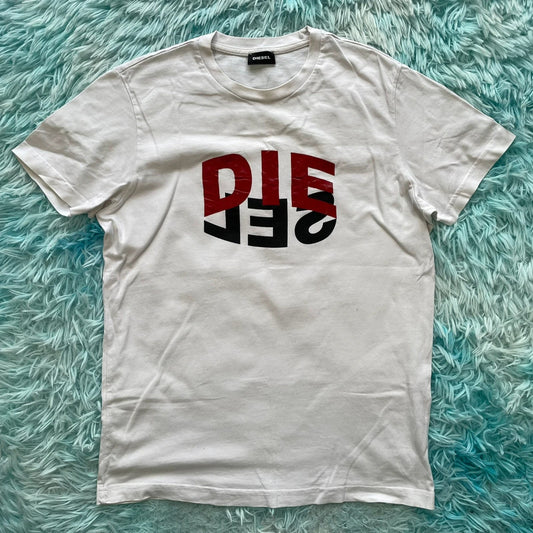 White Diesel Graphic T Shirt - Medium