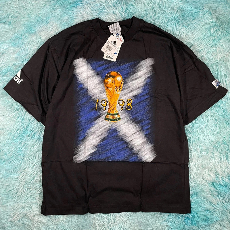 Deadstock Vintage 90s France 98 Adidas Scotland Graphic T Shirt