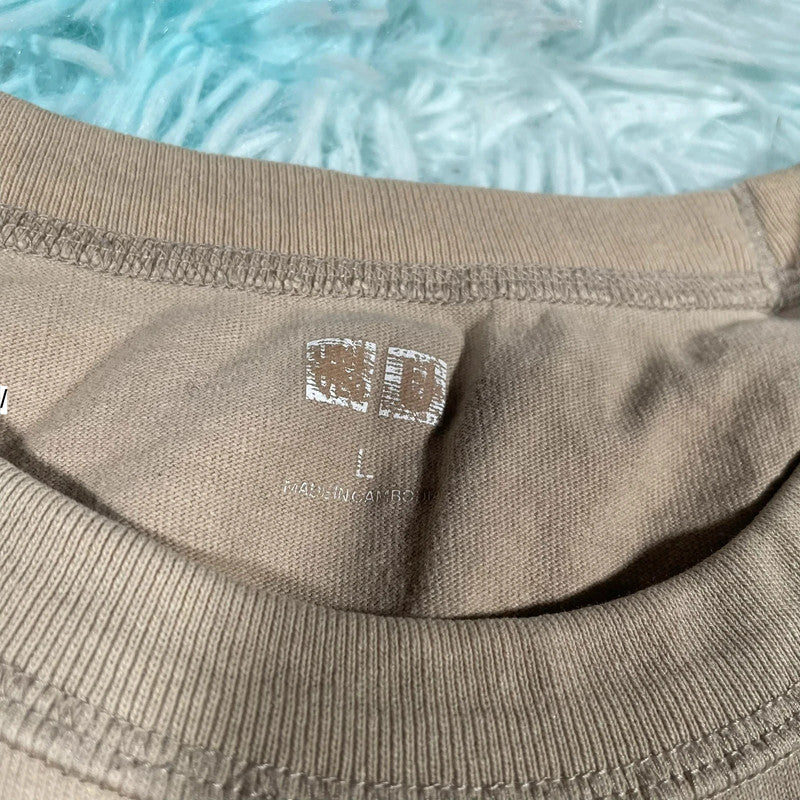 Beige Uniqlo Plain T Shirt - Large