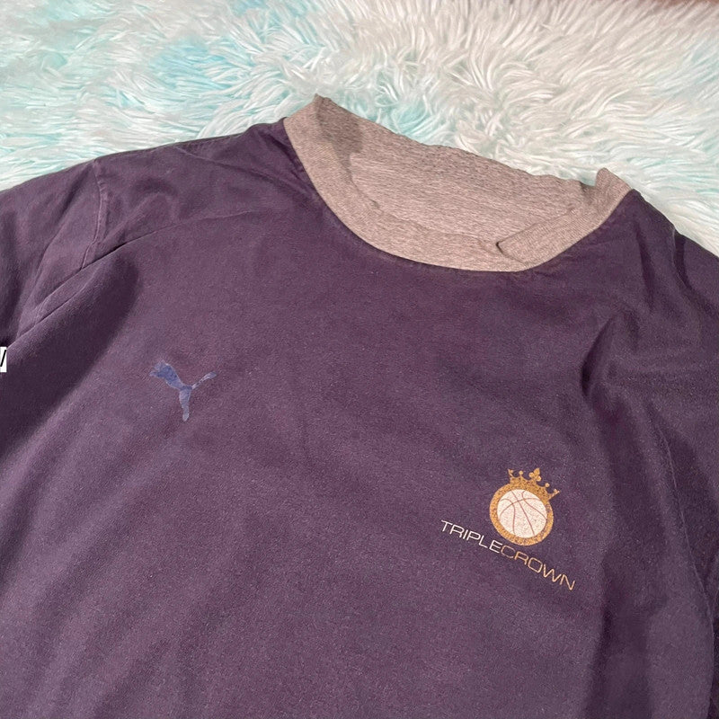 Reversible Navy & Grey Puma Triple Crown Tennis T Shirt - Large