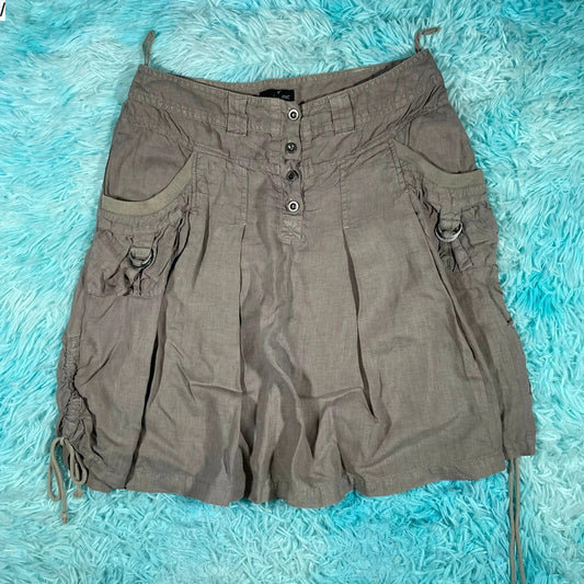 Vintage Y2K Beige Cargo Mini Skirt Next - Size 12