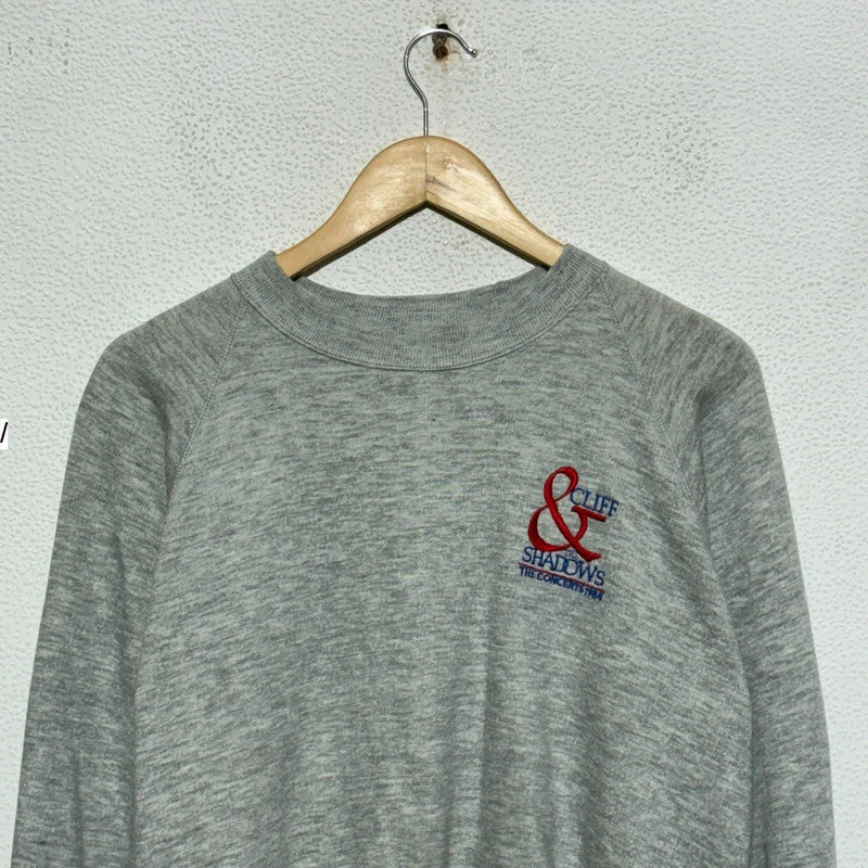 Vintage 80s Grey Cliff Richard Sweatshirt - Large