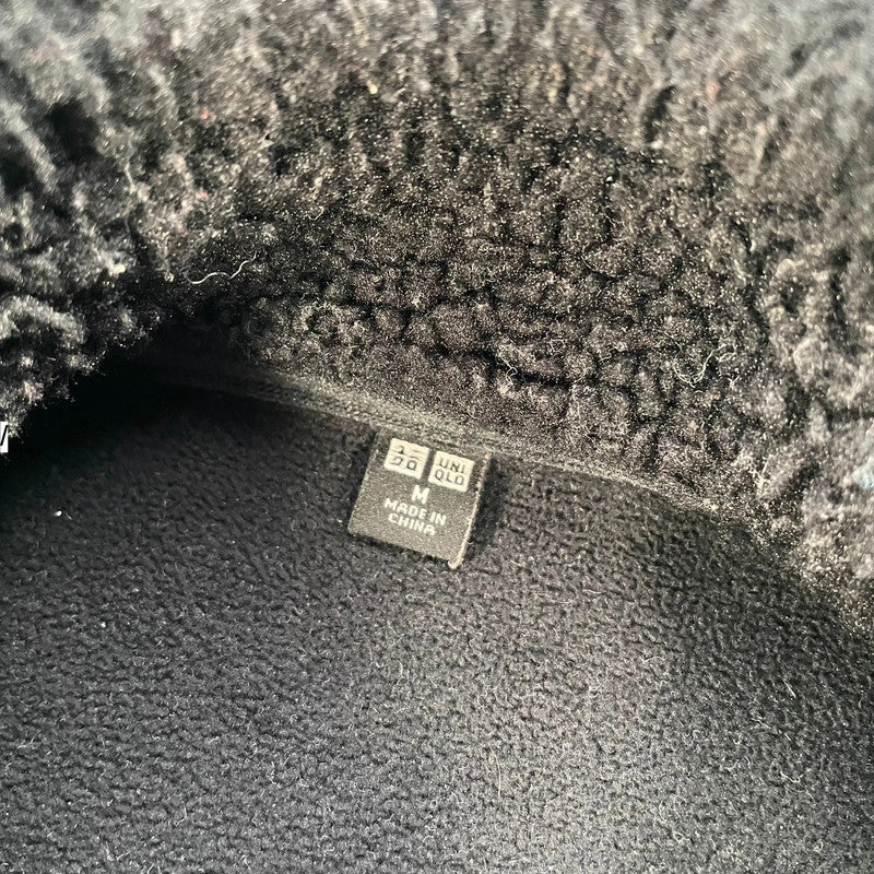 Black Uniqlo Sherpa Fleece Jumper - Medium