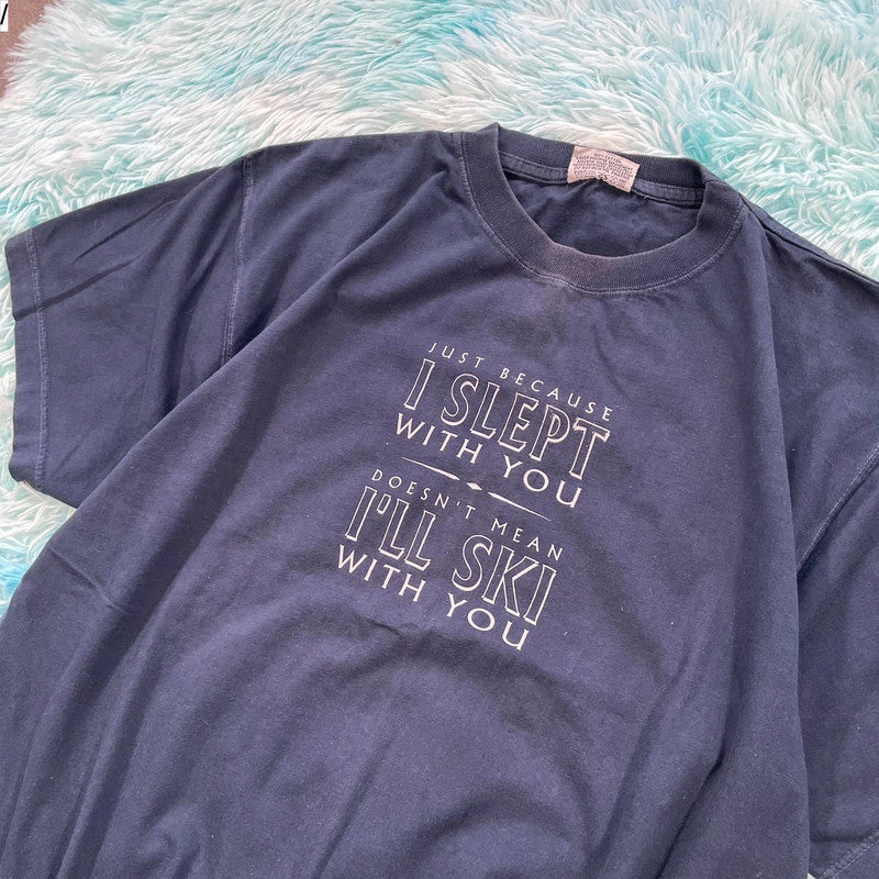 Vintage 90s Navy Skiing Comedy Graphic T Shirt - XL