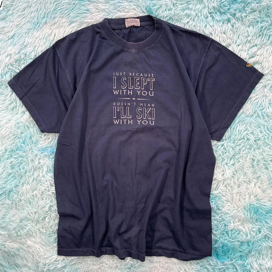 Vintage 90s Navy Skiing Comedy Graphic T Shirt - XL