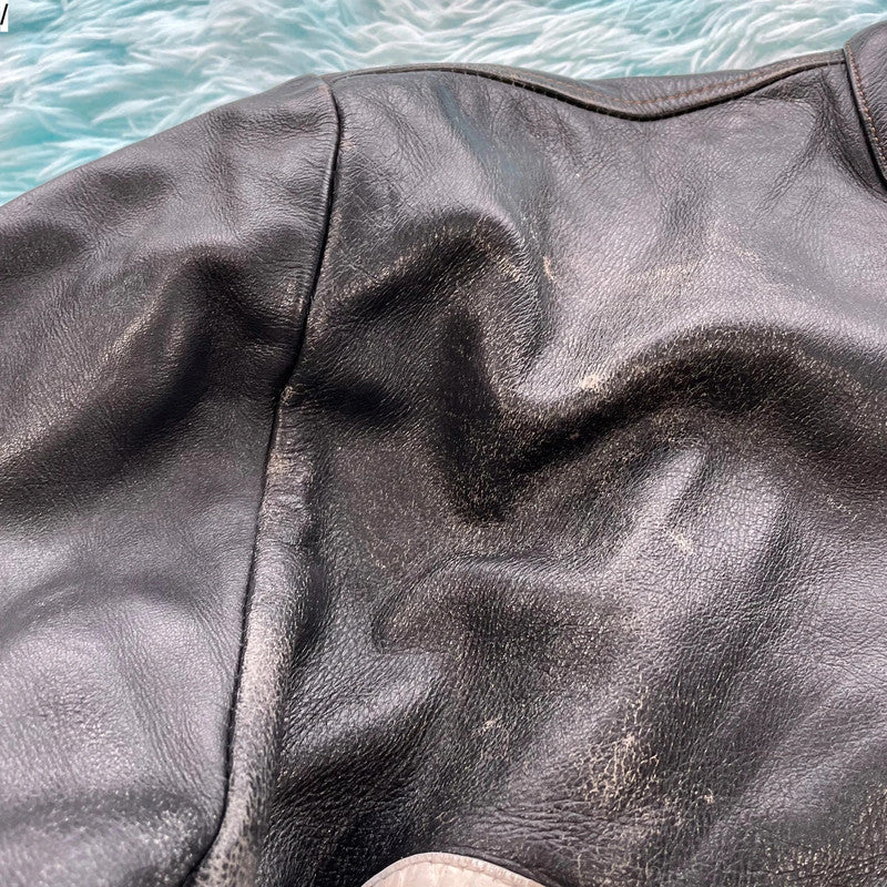 Vintage 90s Black Fuente Biker Jacket - Large