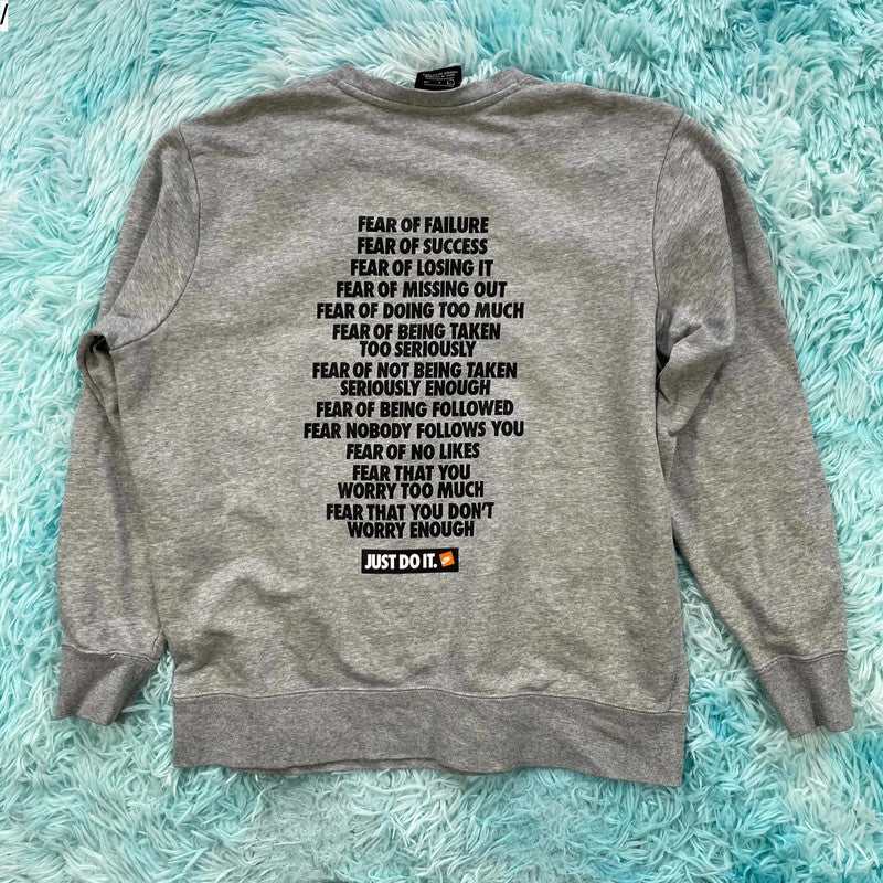 Grey Nike Sweatshirt Graphic Print - Small