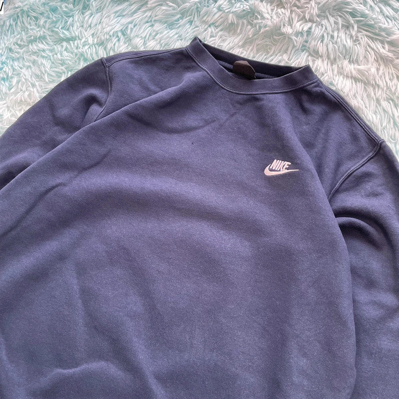 Navy Nike Sweatshirt Plain - Large