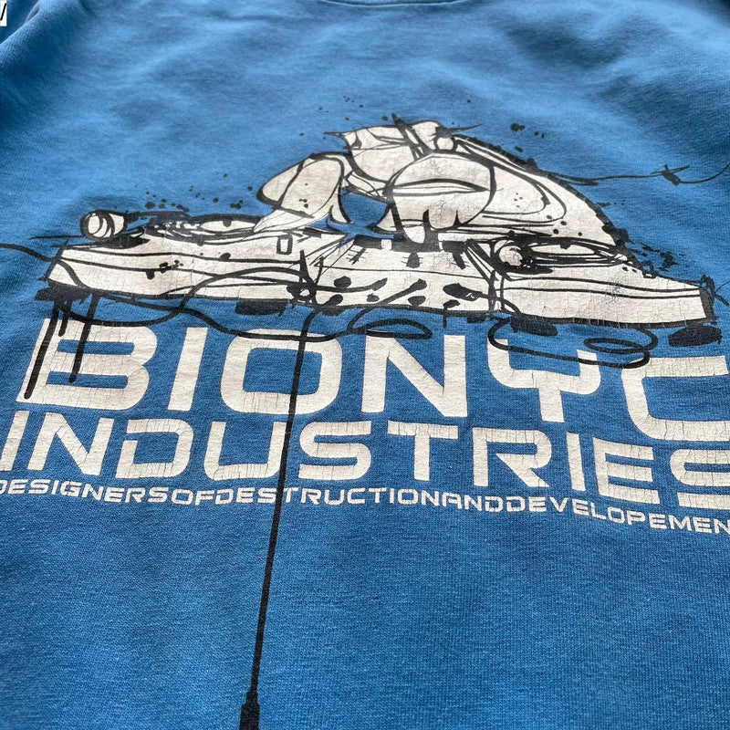 Blue Bionyc Industries Techno Skate Graphic T Shirt - Large