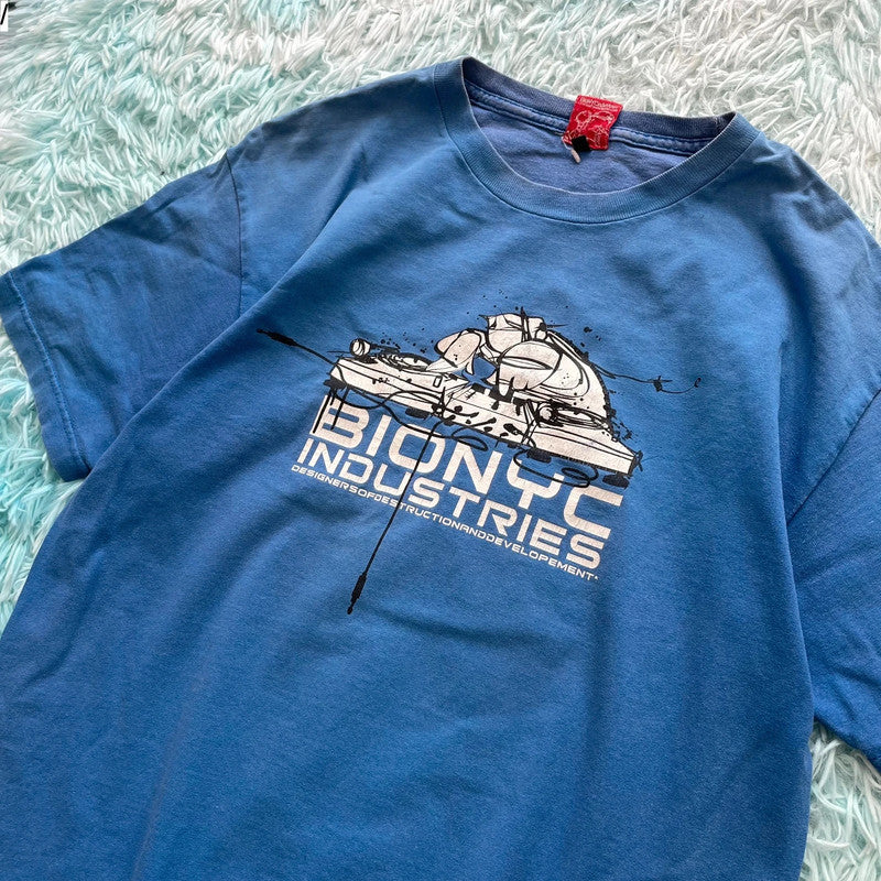 Blue Bionyc Industries Techno Skate Graphic T Shirt - Large