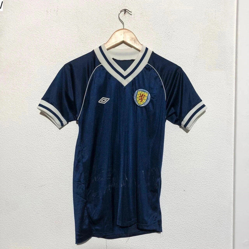 Original 1982 Scotland Vintage Shirt Umbro Alan Hansen Player Worn - Small