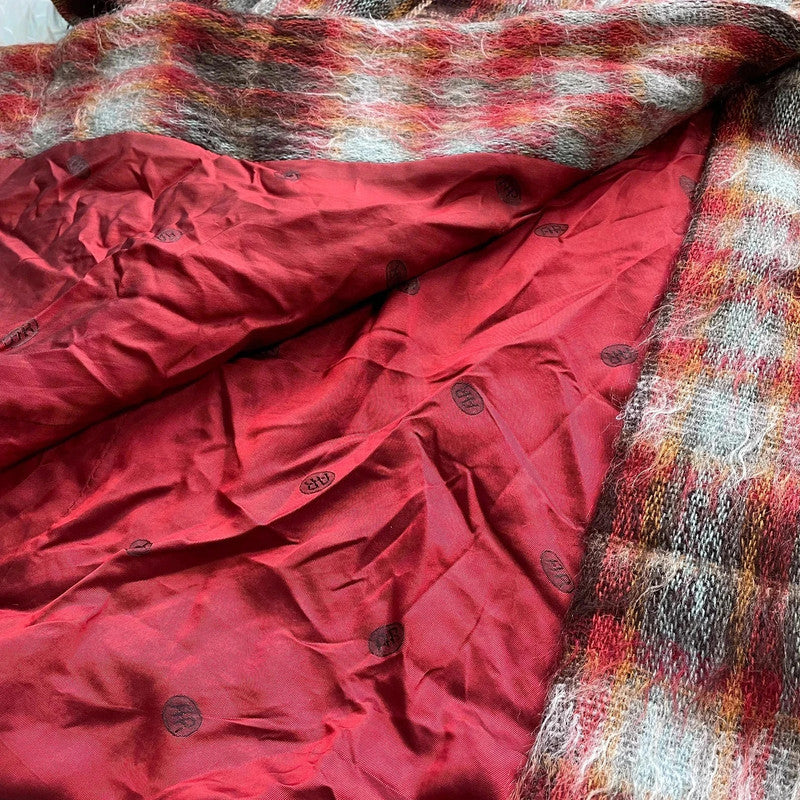 Vintage 90s Red Mohair Wool Blend Long Coat - Size 10