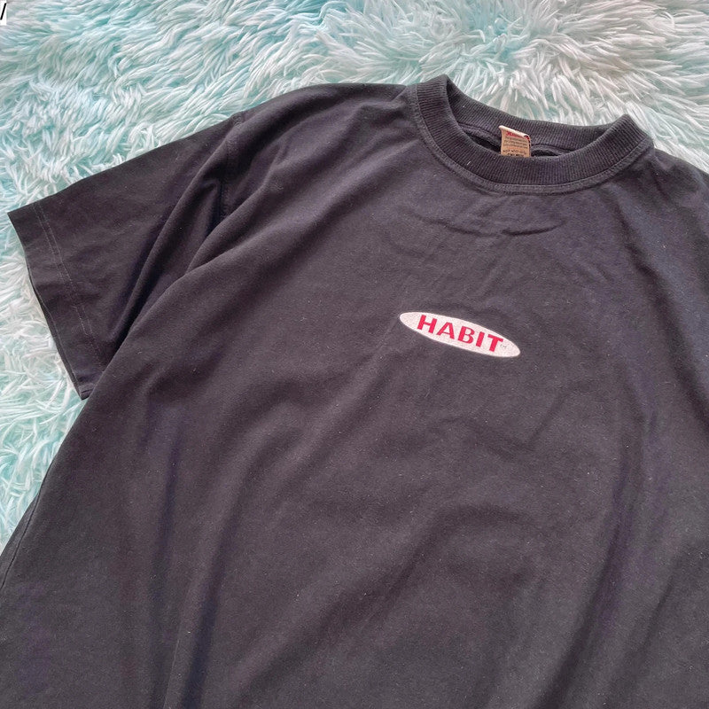 Vintage 00s Black Habit Skate Graphic T Shirt - Large