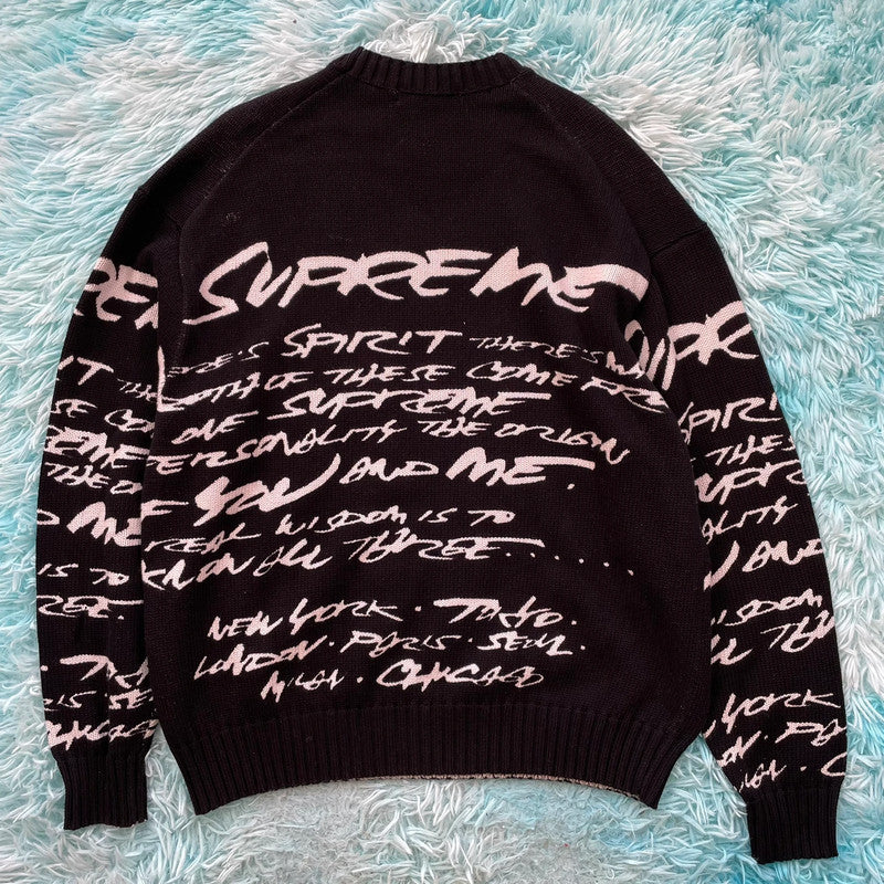 Black Supreme Futura Knitted Jumper - Small