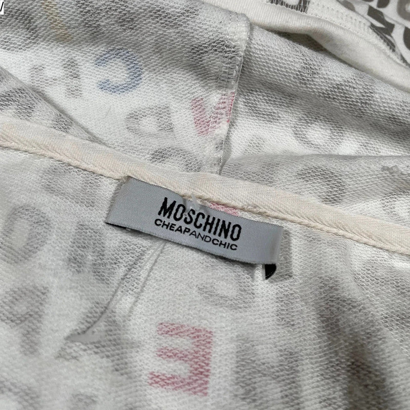 Vintage Y2K Moschino Fitted Hoodie Top - Small