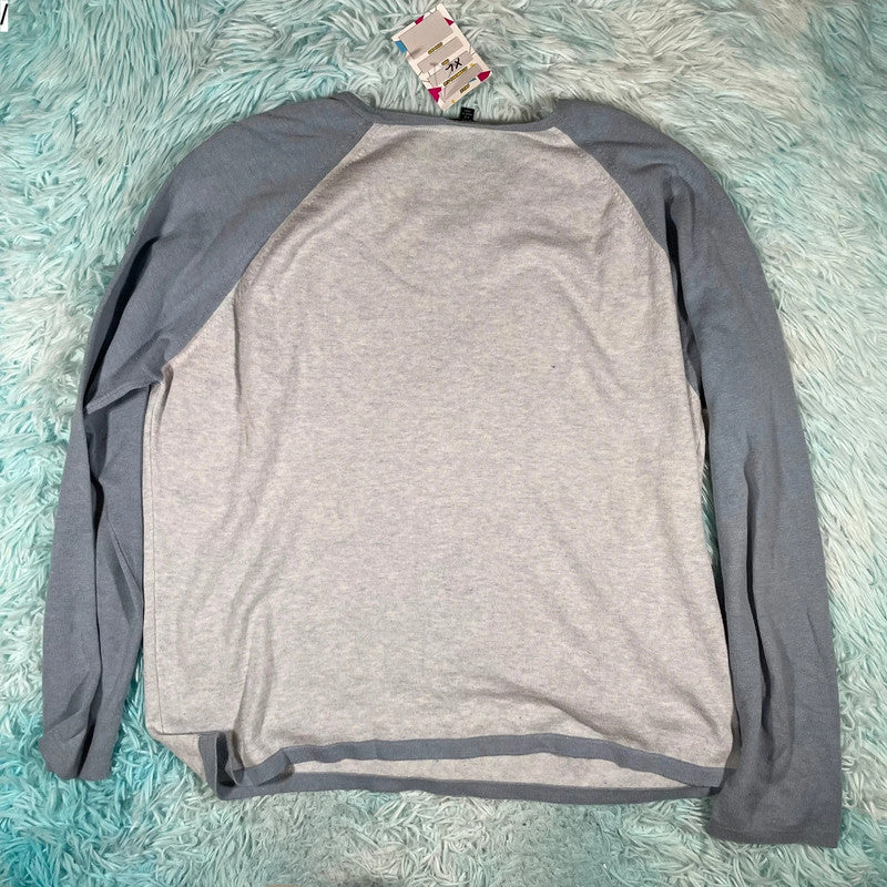 Light Blue Burberry Lightweight Jumper - XL
