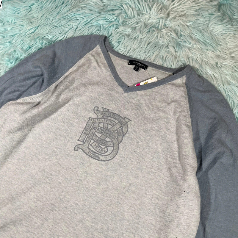 Light Blue Burberry Lightweight Jumper - XL