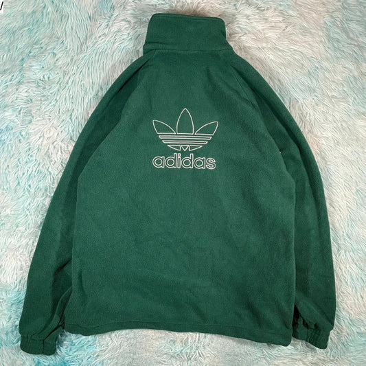 Green Adidas 1/4 Zip Fleece - Medium